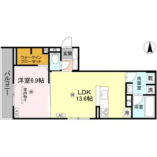 大阪府大阪市東住吉区鷹合1【アパート】の間取り