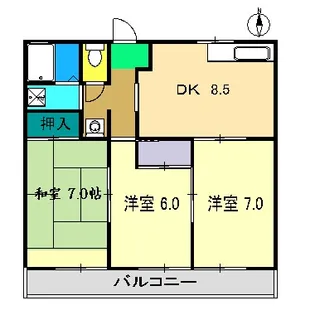 祐ハイツ【1階】の間取り