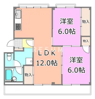 千葉県千葉市稲毛区作草部町【マンション】の間取り