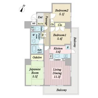 モリス日暮里駅前【7階】の間取り