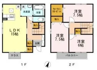 岡山県倉敷市四十瀬【一戸建】の間取り