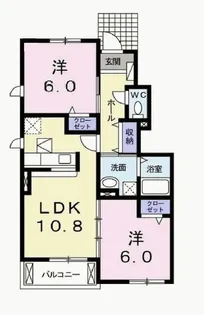 兵庫県加東市下滝野3【アパート】の間取り