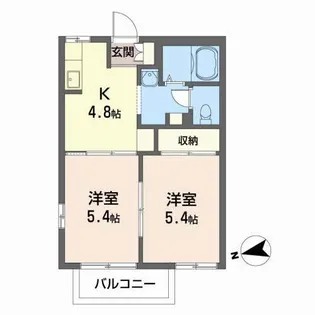 フレグランスいわぶち【2階】の間取り