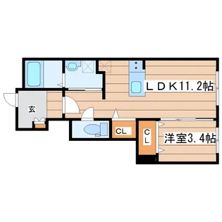 アンダー・リバー【1階】の間取り