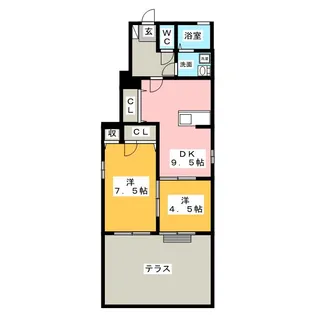 カーム外土居【1階】の間取り