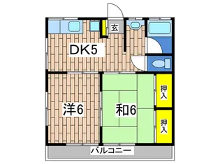 下永谷コーポ【2階】の間取り