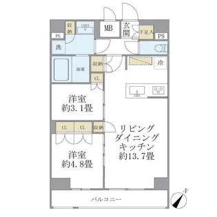 東京都文京区本駒込5【マンション】の間取り