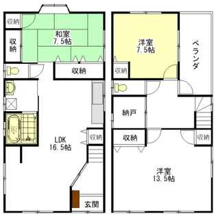 三重県津市上浜町2【一戸建】の間取り