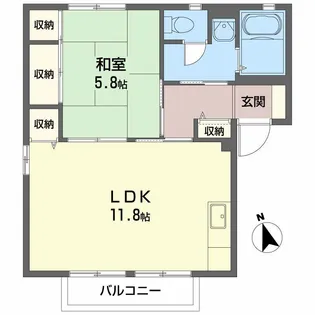 山中ハイツ【2階】の間取り