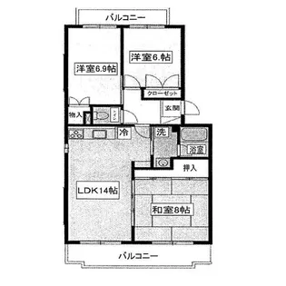 アートフル サンポナール弐番館【3階】の間取り