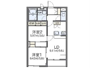 レオパレス大楽寺【2階】の間取り