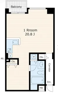 東京都港区三田1【マンション】の間取り