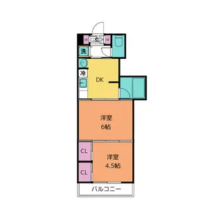クレスト連坊【3階】の間取り