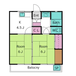 コーポいわつき3【2階】の間取り