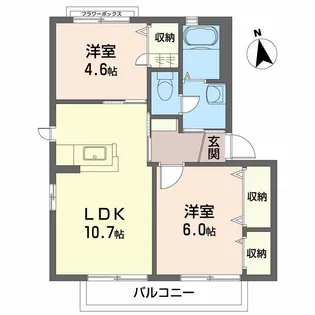徳島県板野郡上板町西分字法師窪【アパート】の間取り