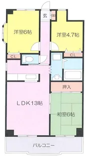 エステートヤマチュウA棟【2階】の間取り