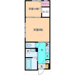 サン・ステージ速星【2階】の間取り