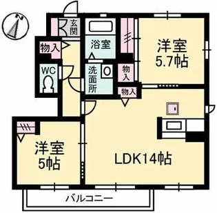 シャーメゾン アンジェリーナ D棟【1階】の間取り