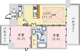 プレサンス三宮東フィール【12階】の間取り