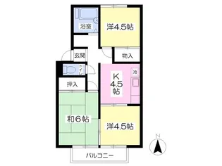 ツチヤハイツA・B【1階】の間取り