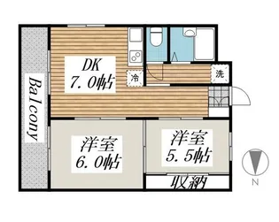エクセレントひばりが丘B【2階】の間取り