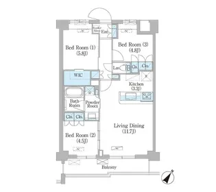NIIYA平和台【4階】の間取り