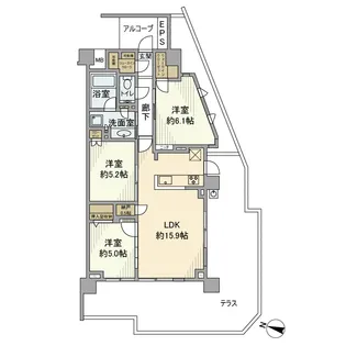 プラウド平和台ガーデン【1階】の間取り