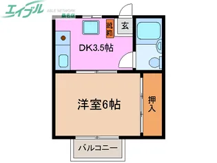ジュネス早川【2階】の間取り