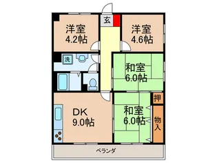 サンヒルズスギモトII【1階】の間取り