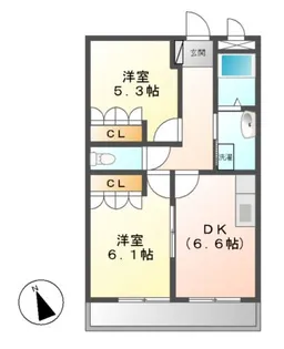 エバープレイス B棟【1階】の間取り