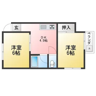 サンデンハイツ【2階】の間取り