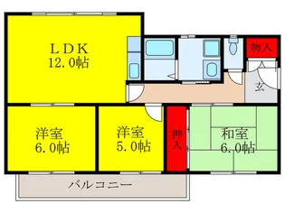 フレア五十鈴【1階】の間取り