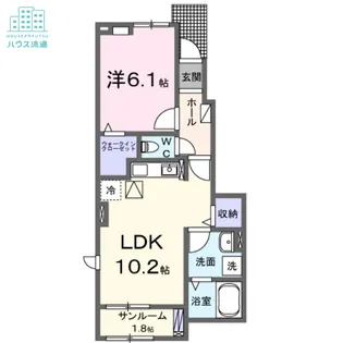 プラシードヒル X【1階】の間取り