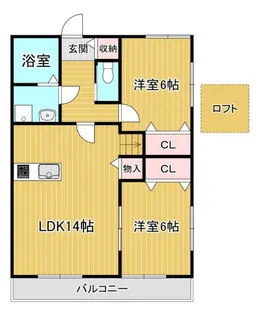 ハルモニア瀬高町【2階】の間取り