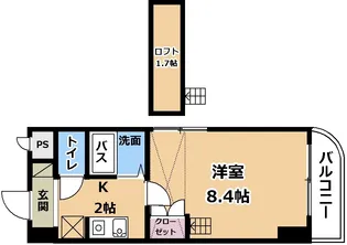 グリーンロード山手【7階】の間取り