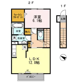 アルカディアA棟205【2階】の間取り