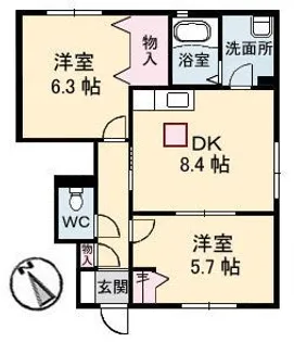 グランドメゾンユイット 二番館【1階】の間取り