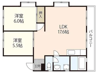 カルチェ堀田No.2【2階】の間取り