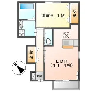 アマカワ・エスポア【1階】の間取り