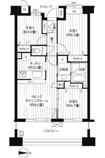 パークビューステージ東陽町【4階】の間取り