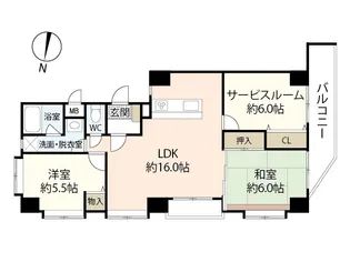 ラフィーネカツタ【2階】の間取り