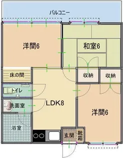 エミダハイツ【2階】の間取り