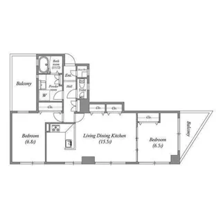 ルネパルティーレ汐留【9階】の間取り