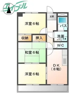 エレガントレーベンB棟【1階】の間取り