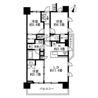 ザ・パークハウス浦和レジデンス【11階】の間取り