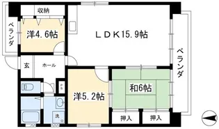 嶋津マンション【4階】の間取り