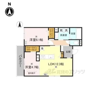 RETORIA瓦口EAST【2階】の間取り