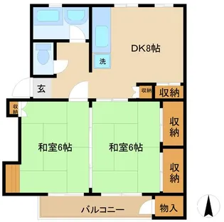 多摩川住宅ハ-13号棟【2階】の間取り