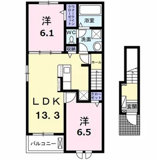 ラ・ルミエール B【2階】の間取り