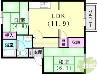イーストベル【2階】の間取り